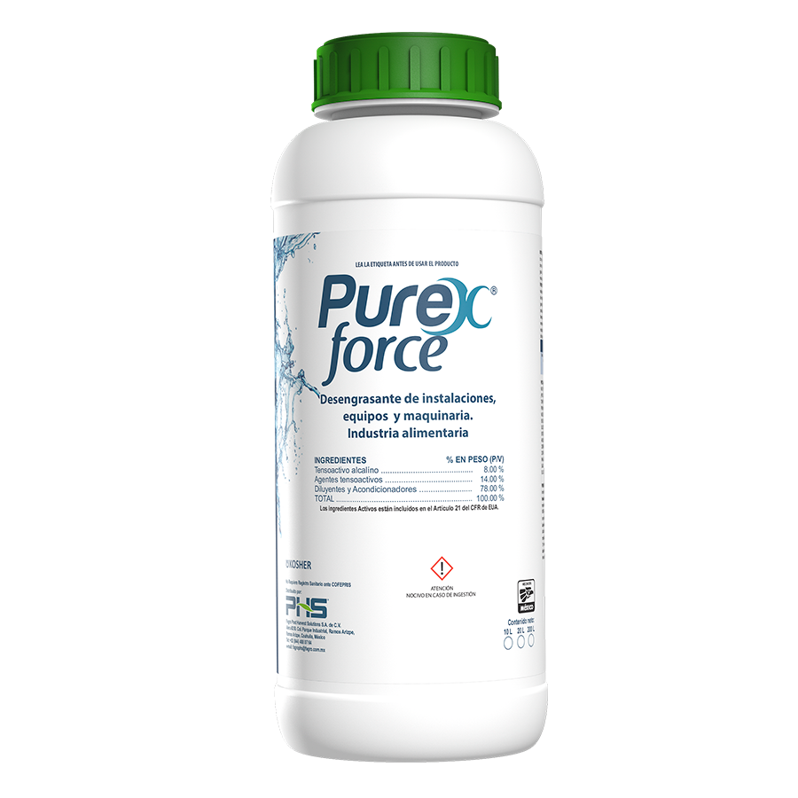 Purex Force - Detergente y desengrasante alcalino para industria alimentaria